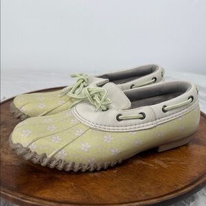 JBU Shoes Wm 7.5 M Gwen Garden Ready Rubber Clog Duck Green Floral Rain